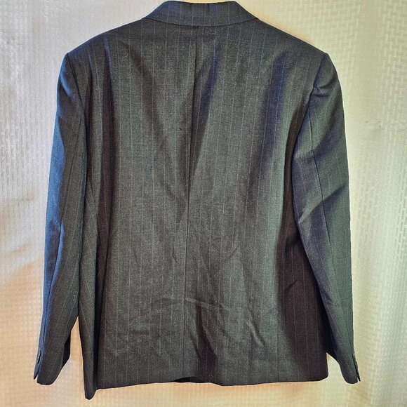 Vintage Burberry gray Pinstripe Womens Suit Medium Skirt & Blazer Set - Picture 9 of 13